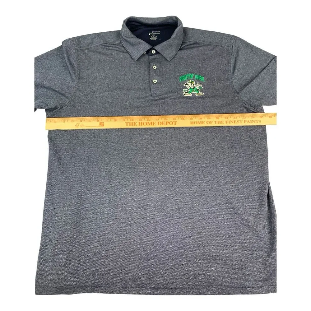 Notre Dame Fighting Irish Golf Polo Shirt, Champion, Navy Blue, Men’s Size 2XL